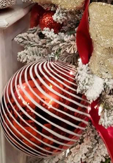 Peppermint 8" Red & White Swirl Ornament