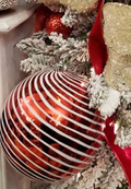 Peppermint 8" Red & White Swirl Ornament