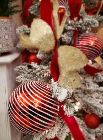Peppermint 8" Red & White Swirl Ornament