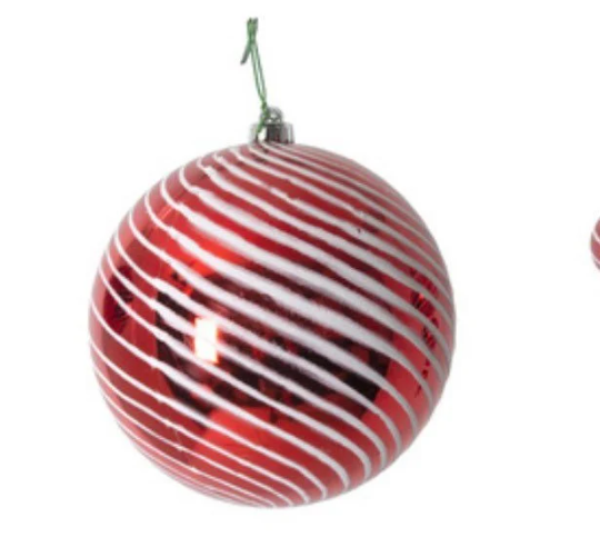 Peppermint 8" Red & White Swirl Ornament