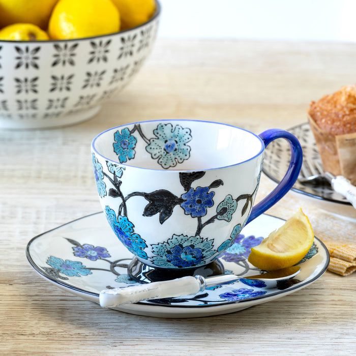 Periwinkle Vine Collection Blue Floral Tea Cup Parkhill