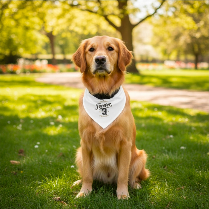 Pet Bandana — "Forever 3" Funny Dog Bandana (Forever 21 Parody)