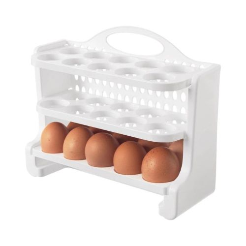 egg organizer contents and components flat lay