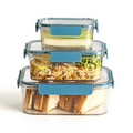 lunch box BPA-free plastic blue front view