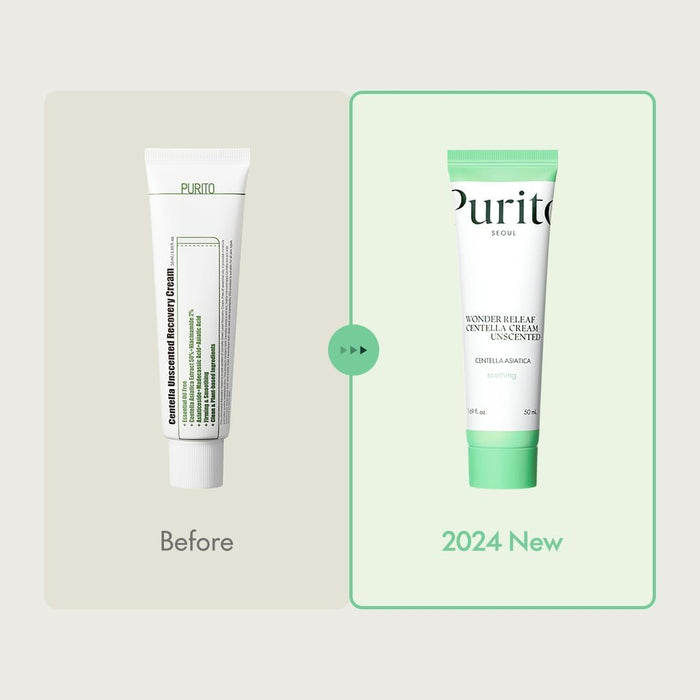 PURITO SEOUL Wonder Releaf Centella Cream Unscented 50ml | Barrier Repair Moisturizer