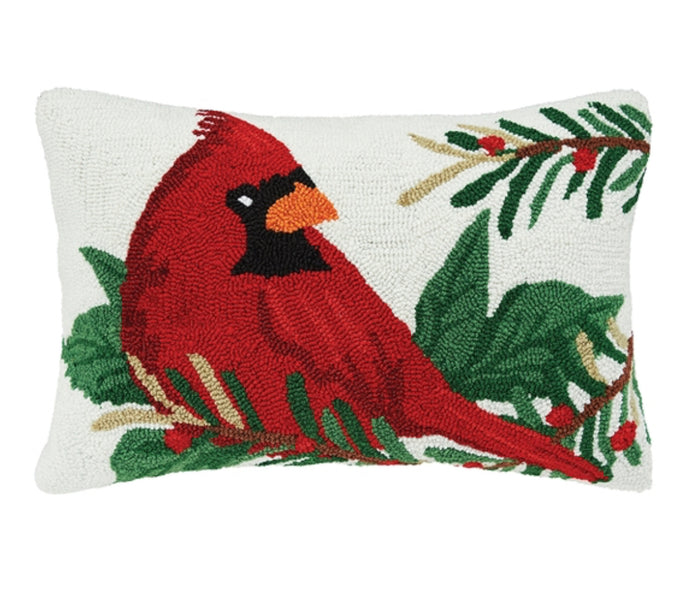 Red Cardinal & Mistletoe Rectangle Pillow