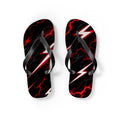 Red Lightning Bolt Flip Flops — Black & Red Storm Beach Sandals