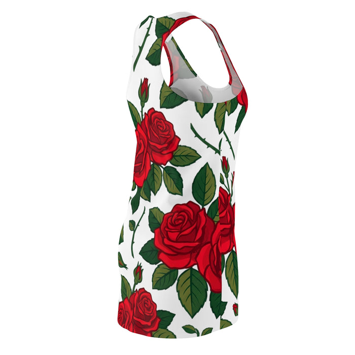 Red Rose All-Over Print Racerback Dress