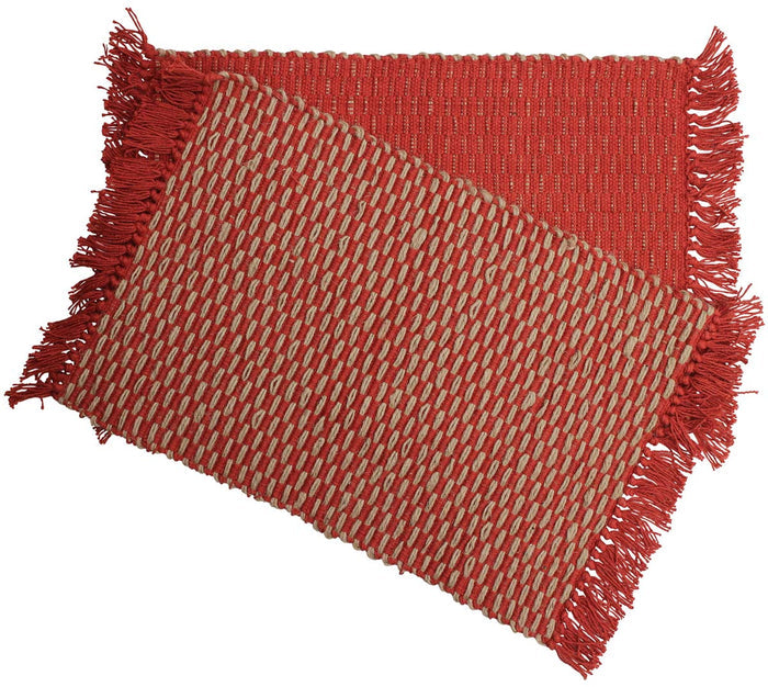 Red Rustic Grids Placemats (Set of 4)