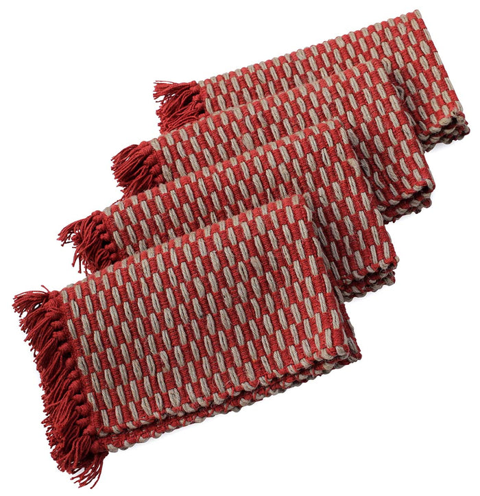 Red Rustic Grids Placemats (Set of 4)