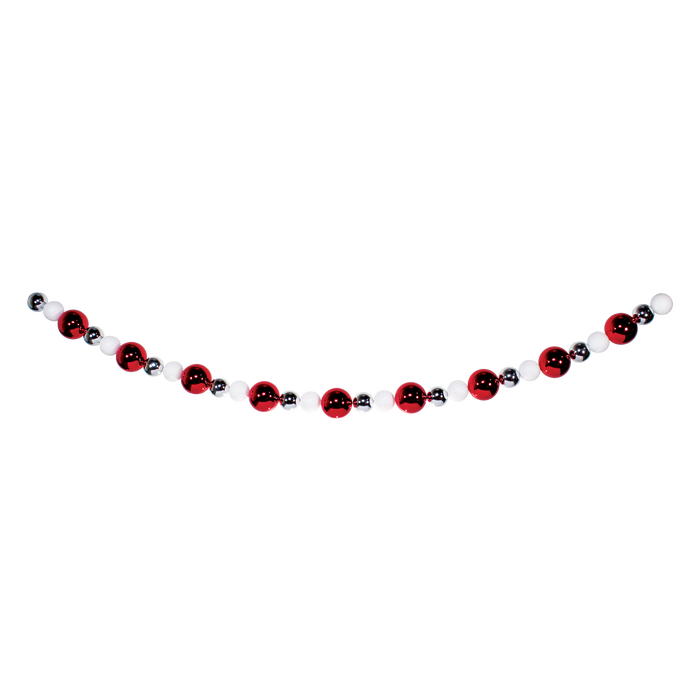 Dekra-Lite Red, Silver, and White Giant Bead Ornament Stringers