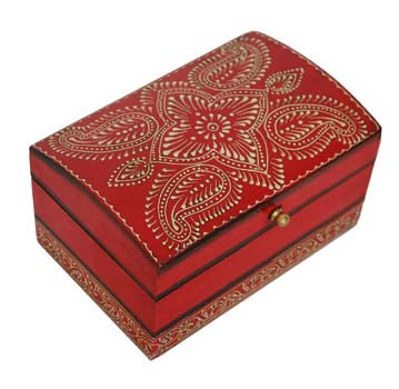 Red Wooden Storage Box