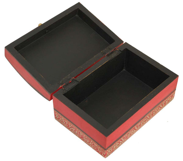 Red Wooden Storage Box