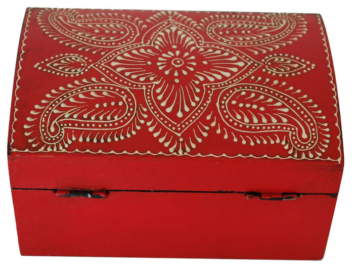 Red Wooden Storage Box