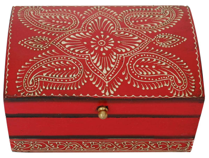 Red Wooden Storage Box