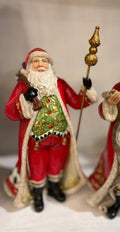 Santa in Long Coat with Harlequin Pattern