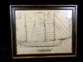 Schooner " Forester" / 4 Masted, Architectural Framed Print - Annapolis Maritime Antiques