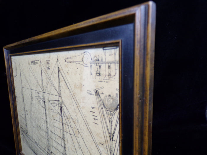 Schooner " Forester" / 4 Masted, Architectural Framed Print - Annapolis Maritime Antiques