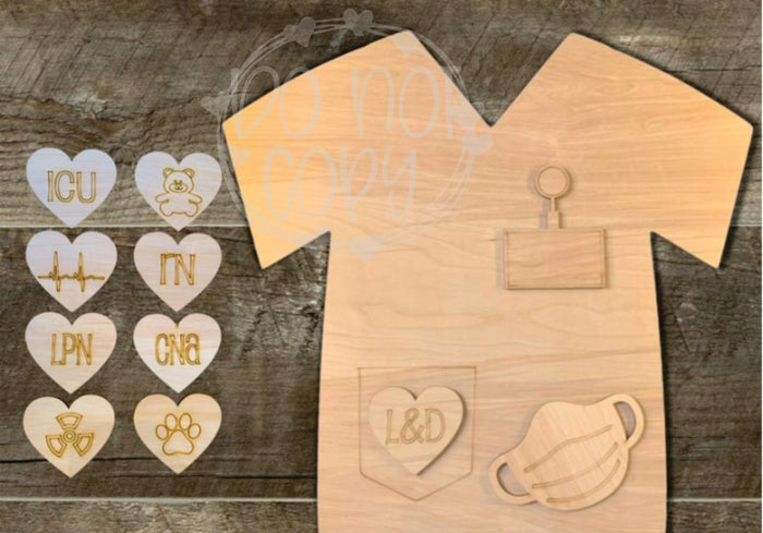 Scrub Top  Door Hanger - T2 Blanks 4 You