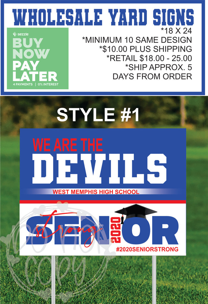 Senior 2020 Yard Sign - Style #1 - T2 Blanks 4 You