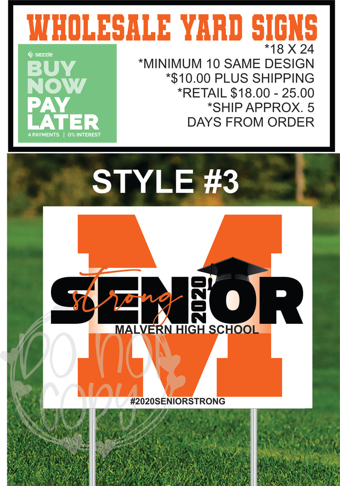 Senior 2020 Yard Sign - Style #3 - T2 Blanks 4 You