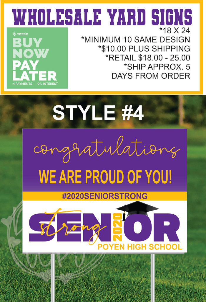Senior 2020 Yard Sign - Style #4 - T2 Blanks 4 You