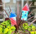 Set of 2 Sparkling Rockets Metal with stakes Stars & Stripes