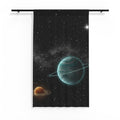 Sheer Space Curtain — Planetary Night Sky Window Sheer