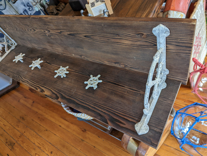 Shelf with Ship's wheel Hooks
