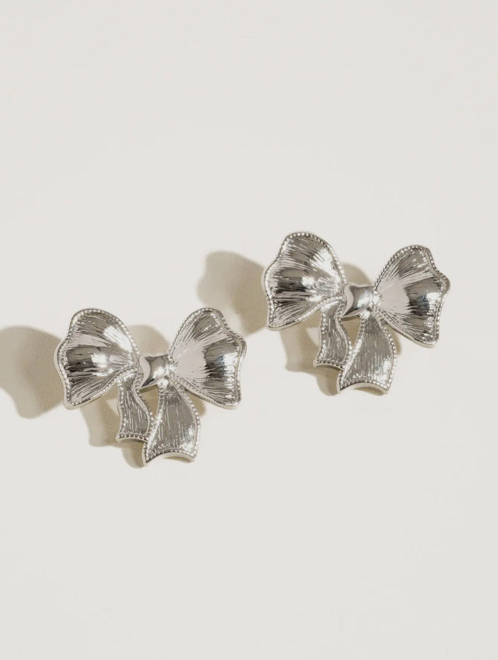 Silver Bow Earrings
