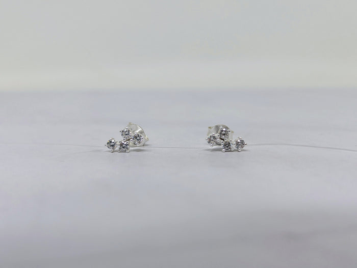 Silver CZ Cluster Studs