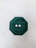Silver Four Leaf Clover Studs