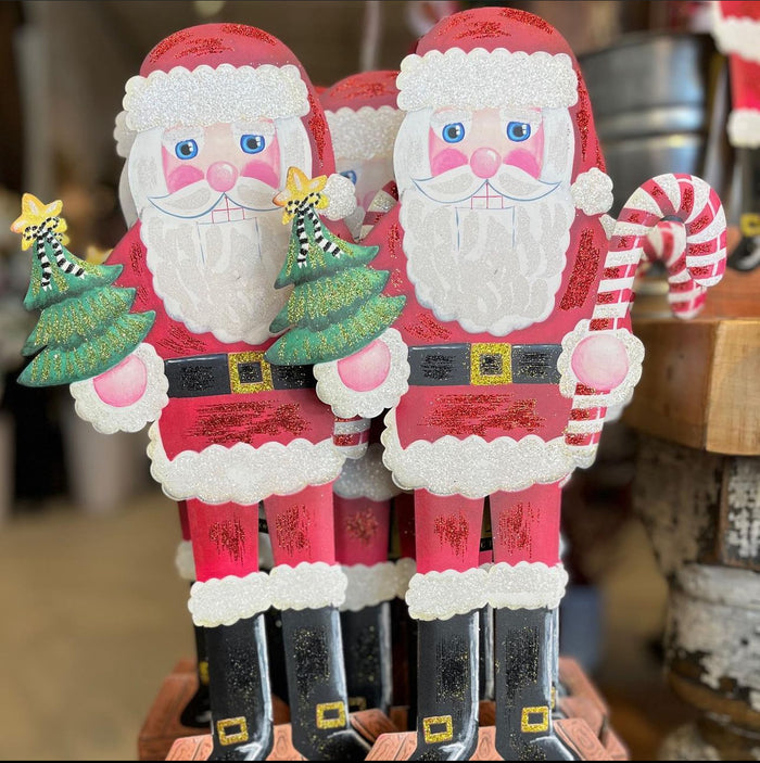 Small Nutcracker Santa Metal Stake Christmas