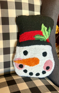 Snowman Shaped Hooked Christmas Pillow