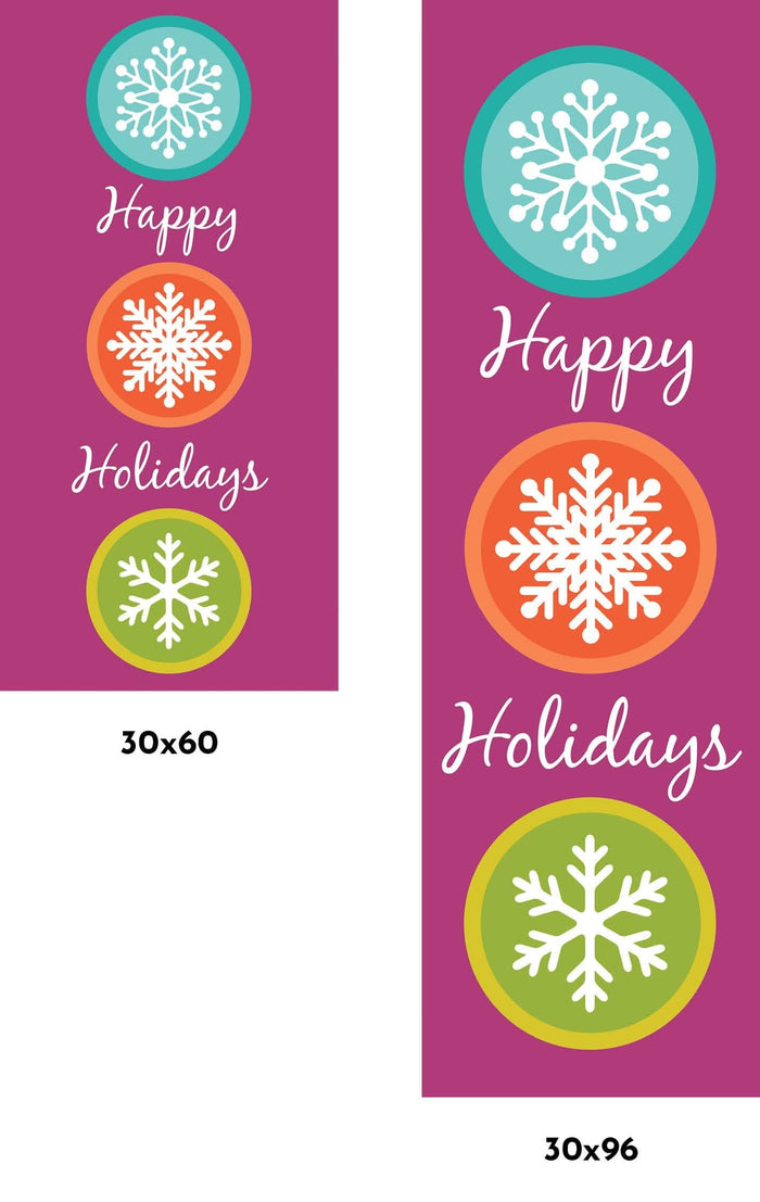 Snowy Circles Single Vinyl Banner Dekra-Lite