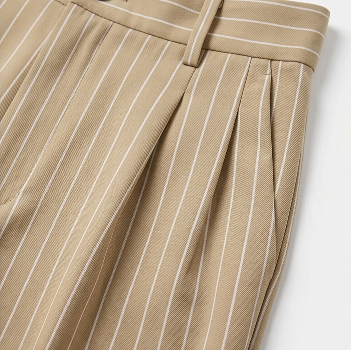 Solène High-Waisted Striped Wide-Leg Trousers for Effortless Polish
