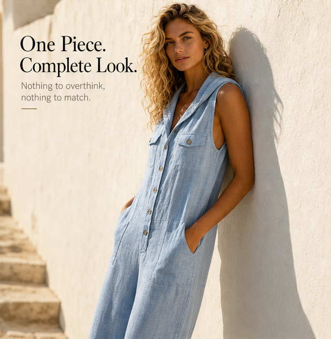 Solenya - Hooded Sleeveless Jumpsuit