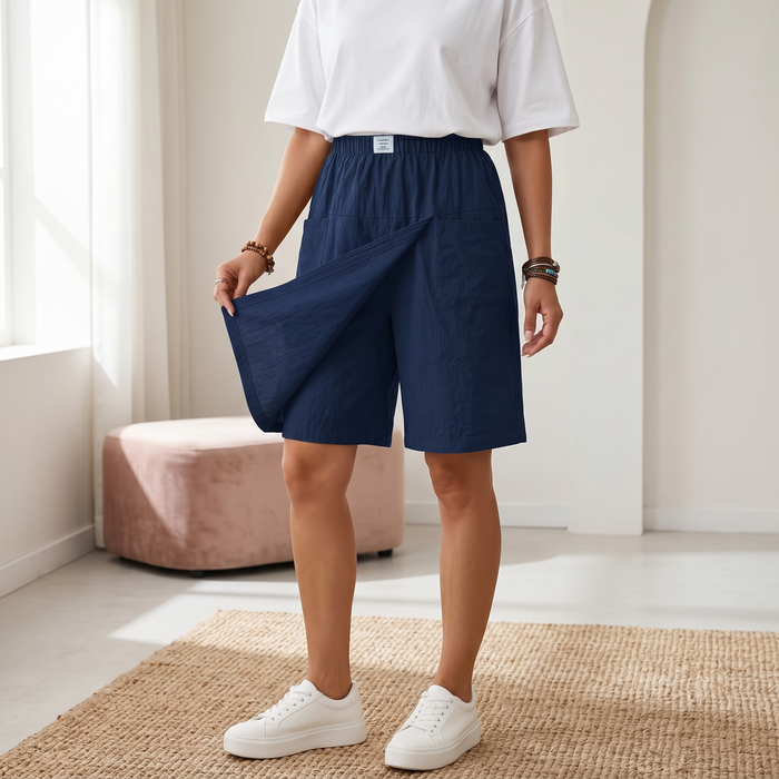 Soléva – Women's Wrap-Front Skort with Hidden Shorts
