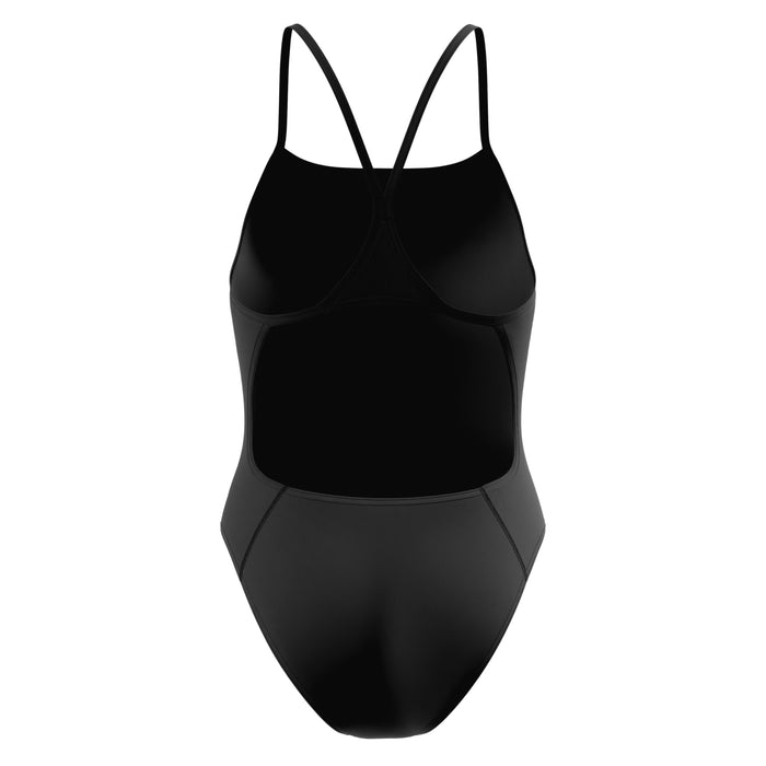 Black swimsuit with thin straps