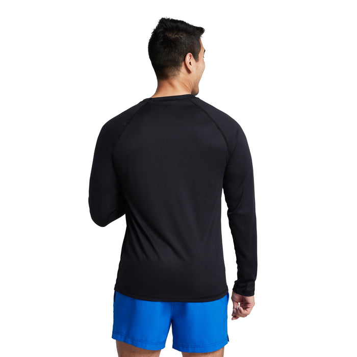Speedo Men's Long Sleeve Swim Shirt black back