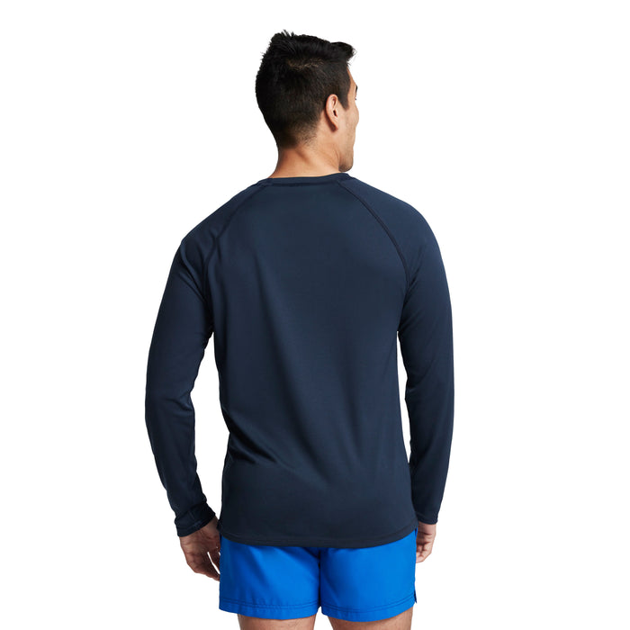 Speedo Men's Long Sleeve Swim Shirt navy back