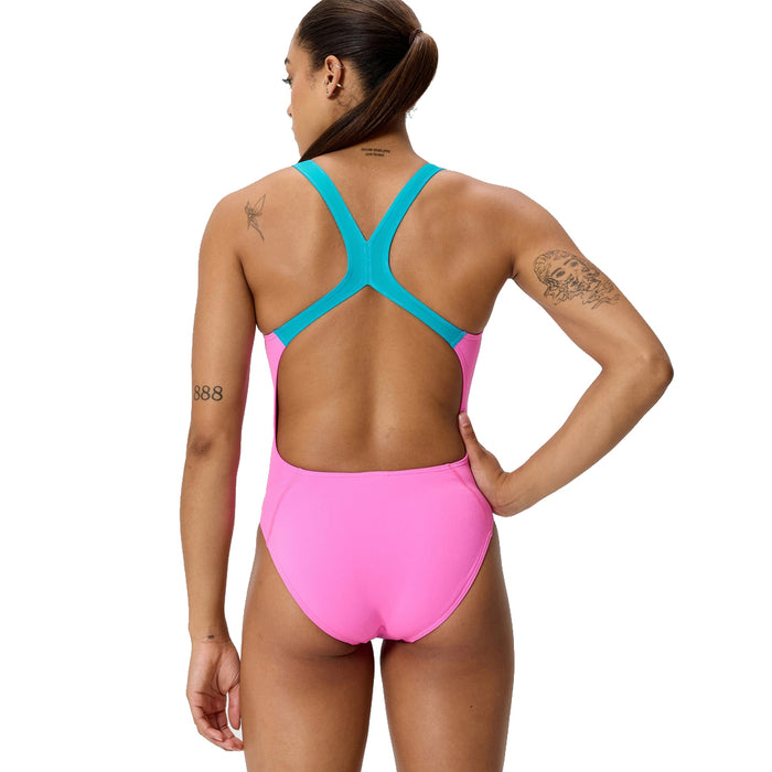 Speedo Solid Powerback pink/blue back