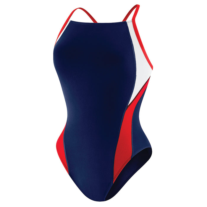 Speedo Youth Launch Splice Crossback navy red white