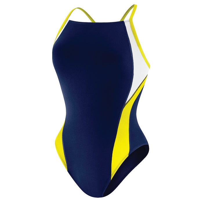 Speedo Youth Launch Splice Crossback navy yellow