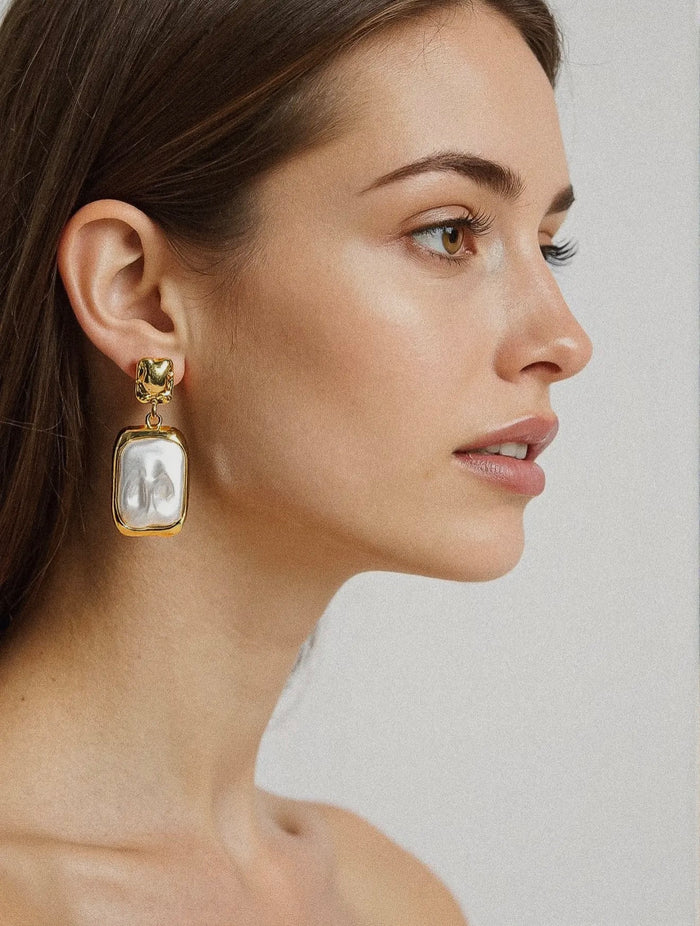 Square Pearl Earrings