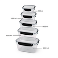 Dunya lunch box 550/1000/1800/3000/5000ml black front view