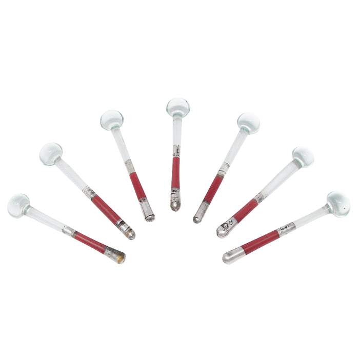 Vintage Sterling Silver & Red Clear Glass Muddlers | The Hour Shop