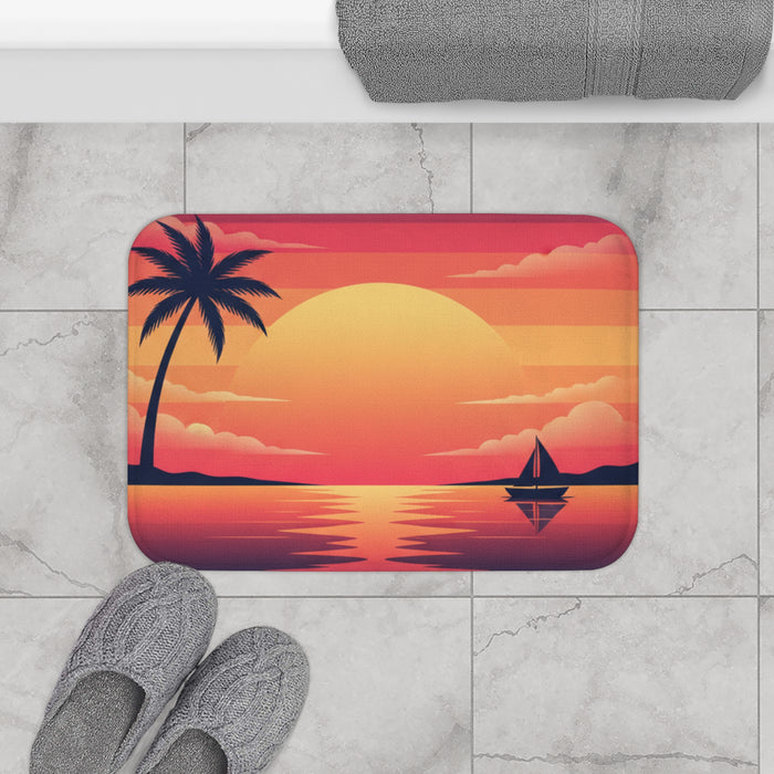 Sunset Beach Bath Mat — Beautiful Sunset Design