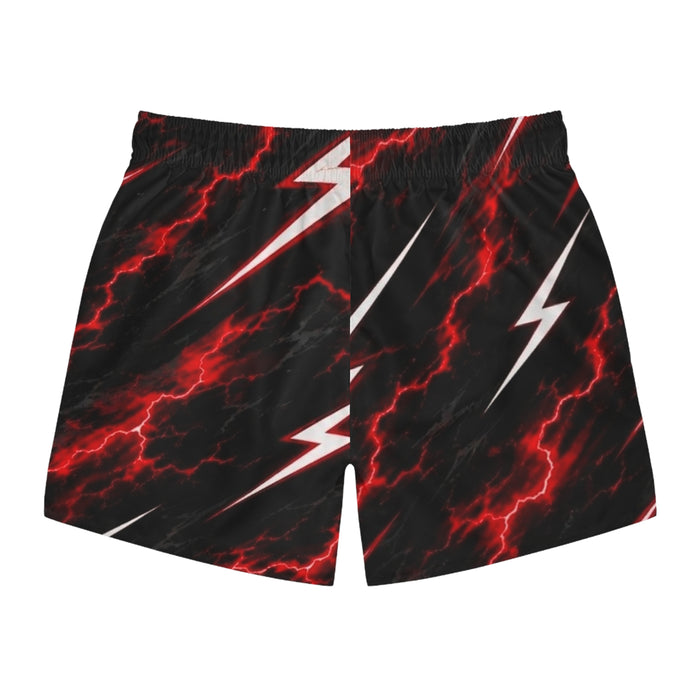 Swim Trunks - Red Lightning Bolt All-Over Print