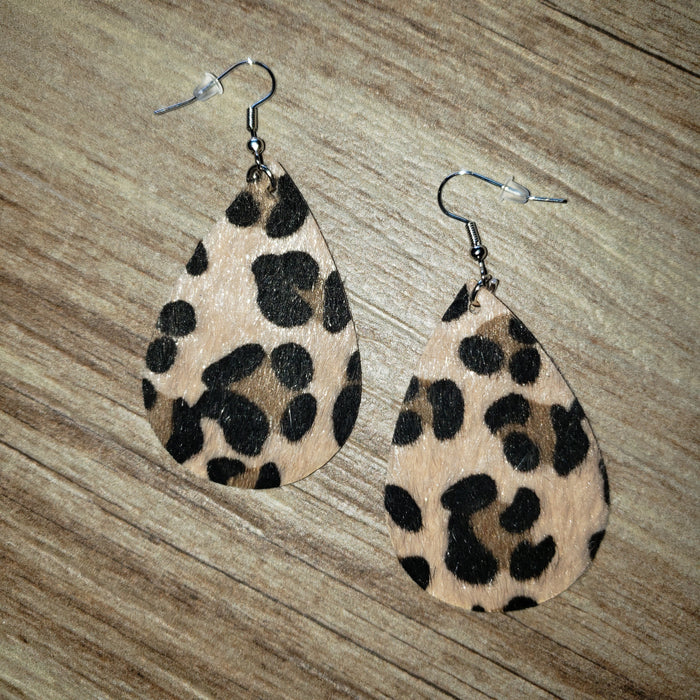 Tan Leopard Earrings